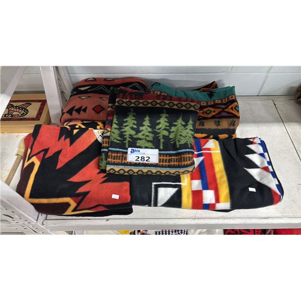 (5) ASSORTED FLEECE THROW BLANKETS