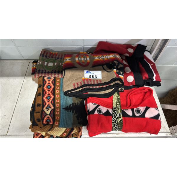 (5) ASSORTED FLEECE THROW BLANKETS