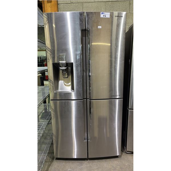 SAMSUNG STAINLESS STEEL FRENCH DOOR FRIDGE WITH FRENCH DOOR FREEZER & WATER/ICE DISPENSER 36"W