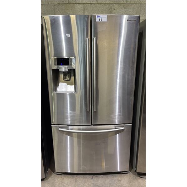 SAMSUNG STAINLESS STEEL FRENCH DOOR FRIDGE WITH ROLLOUT FREEZER & WATER/ICE DISPENSER 36"W