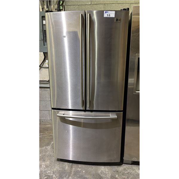 LG STAINLESS STEEL FRIDGE WITH ROLLOUT FREEZER 32.5"W