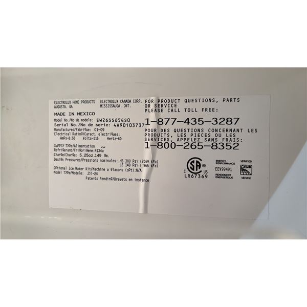ELECTROLUX STAINLESS STEEL SIDE-BY-SIDE FRIDGE WITH WATER/ICE