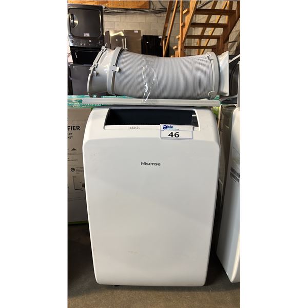 HISENSE 7,000 BTU PORTABLE AIR CONDITIONER WITH HOSE (NO REMOTE, FAN DAMAGED/MISSING)