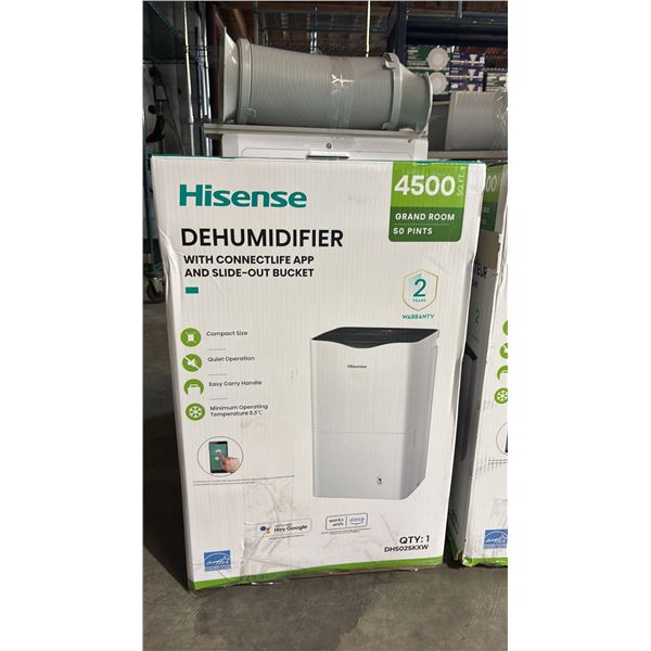 HISENSE 4500 SQ. FT. PORTABLE DEHUMIDIFIER WITH SLIDE-OUT BUCKET