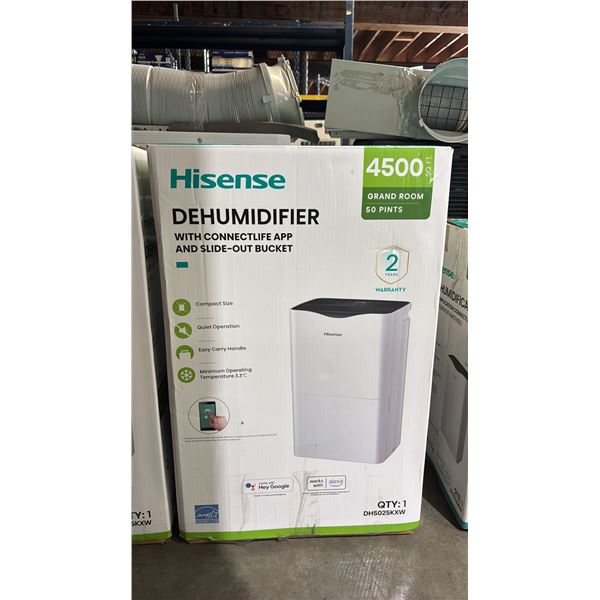 HISENSE 4500 SQ. FT. PORTABLE DEHUMIDIFIER WITH SLIDE-OUT BUCKET