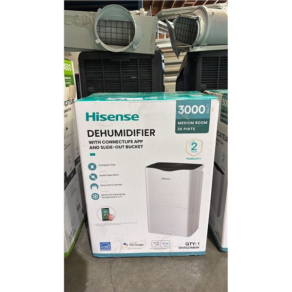 HISENSE 3,000 SQ. FT. PORTABLE DEHUMIDIFIER WITH SLIDE-OUT BUCKET