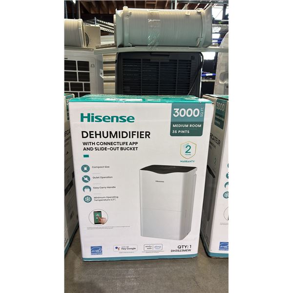 HISENSE 3,000 SQ. FT. PORTABLE DEHUMIDIFIER WITH SLIDE-OUT BUCKET