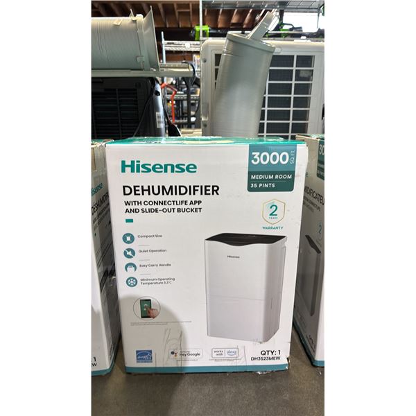 HISENSE 3,000 SQ. FT. PORTABLE DEHUMIDIFIER WITH SLIDE-OUT BUCKET