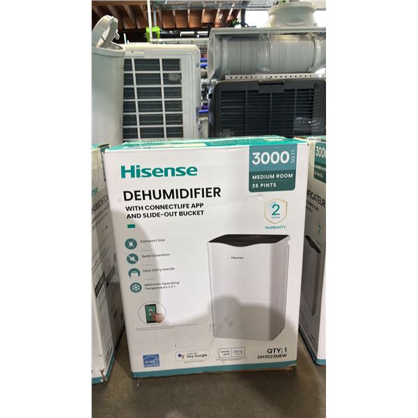HISENSE 3,000 SQ. FT. PORTABLE DEHUMIDIFIER WITH SLIDE-OUT BUCKET