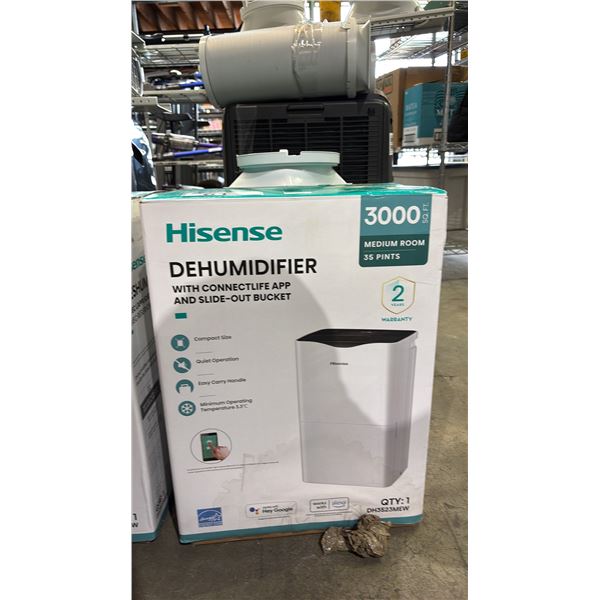 HISENSE 3,000 SQ. FT. PORTABLE DEHUMIDIFIER WITH SLIDE-OUT BUCKET