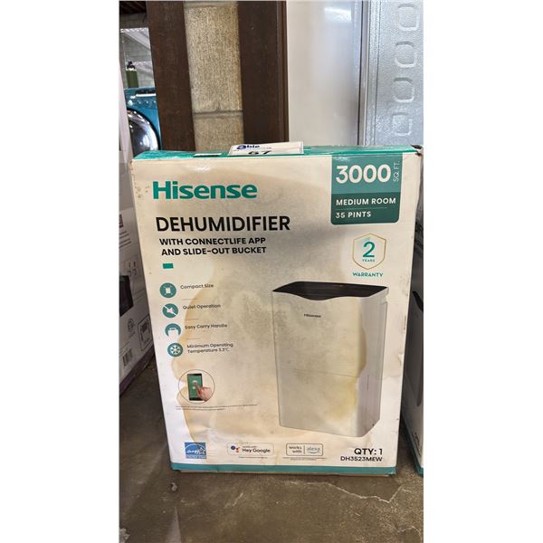 HISENSE 3,000 SQ. FT. PORTABLE DEHUMIDIFIER WITH SLIDE-OUT BUCKET