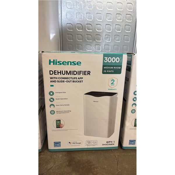 HISENSE 3,000 SQ. FT. PORTABLE DEHUMIDIFIER WITH SLIDE-OUT BUCKET