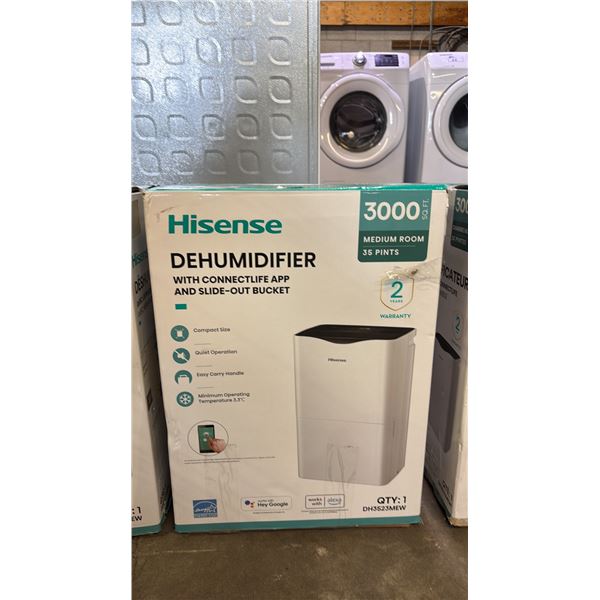 HISENSE 3,000 SQ. FT. PORTABLE DEHUMIDIFIER WITH SLIDE-OUT BUCKET