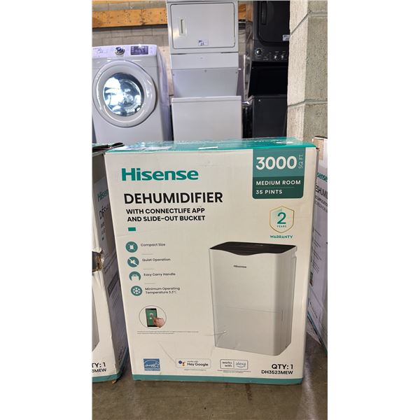 HISENSE 3,000 SQ. FT. PORTABLE DEHUMIDIFIER WITH SLIDE-OUT BUCKET