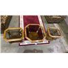 Image 4 : GLASS TOP OCTAGONAL COFFEE TABLE WITH (2) GLASS TOP SIDE TABLES