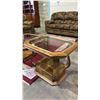 Image 7 : GLASS TOP OCTAGONAL COFFEE TABLE WITH (2) GLASS TOP SIDE TABLES