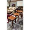 Image 1 : SET OF (3) WOOD NESTING TABLES