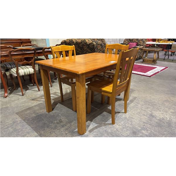 WOOD DINING TABLE WITH 3 CHAIRS