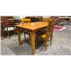 Image 1 : WOOD DINING TABLE WITH 3 CHAIRS