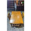 Image 4 : WOOD DINING TABLE WITH 3 CHAIRS
