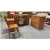 Image 1 : WOOD 3-DRAWER DRESSER, 7-DRAWER WOOD VANITY DESK WITH CHAIR, 1-DRAWER WOOD NIGHT STAND  & CHAIR