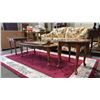 Image 2 : WOOD COFFEE TABLE WITH MARQUETRY INLAY & (2) WOOD SIDE TABLES WITH MARQUETRY INLAY