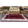 Image 3 : WOOD COFFEE TABLE WITH MARQUETRY INLAY & (2) WOOD SIDE TABLES WITH MARQUETRY INLAY