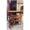 Image 2 : VINTAGE WOOD DROP LEAF SERVING TROLLEY