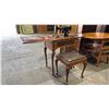 Image 1 : VINTAGE ELECTRIC SINGER SEWING MACHINE TABLE WITH BENCH *LOOSE PINS POKING OUT OF BOTTOM*