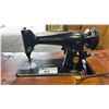 Image 2 : VINTAGE ELECTRIC SINGER SEWING MACHINE TABLE WITH BENCH *LOOSE PINS POKING OUT OF BOTTOM*