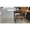 Image 3 : VINTAGE ELECTRIC SINGER SEWING MACHINE TABLE WITH BENCH *LOOSE PINS POKING OUT OF BOTTOM*