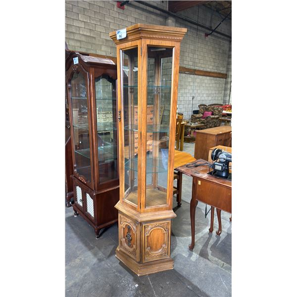 VINTAGE MIRROR-BACKED ILLUMINATED CURIO CABINET