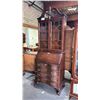 Image 1 : JASPER CABINET MAHOGANY CHIPPENDALE STYLE SECRETARY DESK WITH DISPLAY CABINET & KEY