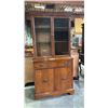 Image 2 : VINTAGE 2-DOOR WOOD CABINET WITH HUTCH