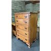 Image 5 : (4) PC VINTAGE WOOD BEDROOM COLLECTION: BOOKSHELF, 5-DRAWER TALLBOY DRESSER & 2 NIGHTSTANDS