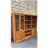 Image 2 : (3) PCS 1980S WOOD ILLUMINATED MODULAR WALL UNIT: DISPLAY CABINET & (2) OPEN STORAGE UNITS