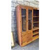 Image 3 : (3) PCS 1980S WOOD ILLUMINATED MODULAR WALL UNIT: DISPLAY CABINET & (2) OPEN STORAGE UNITS
