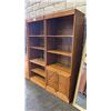 Image 5 : (3) PCS 1980S WOOD ILLUMINATED MODULAR WALL UNIT: DISPLAY CABINET & (2) OPEN STORAGE UNITS