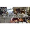 Image 1 : SHELF OF ASSORTED GLASS CANDLE HOLDERS, VASES, PITCHER, SALT & PEPPER SHAKERS & MORE
