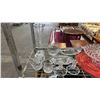 Image 2 : SHELF OF PLACEMATS & ASSTD. GLASSWARE: VASES, CANDLE HOLDERS, CREAM & SUGAR, PICKLE DISHES & MORE