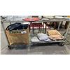 Image 1 : SHELF OF TOWELS, BED LINENS, PLACEMATS & BOX OF ASSTD. KITCHENWARE