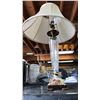 Image 2 : PAIR OF CLEAR GLASS TABLE LAMPS WITH SHADES