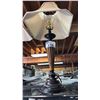 Image 2 : VINTAGE PAIR OF RIBBED CERAMIC TABLE LAMPS WITH SHADES