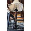Image 3 : VINTAGE PAIR OF RIBBED CERAMIC TABLE LAMPS WITH SHADES