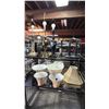Image 1 : 2 SHELVES OF ASSORTED TABLE LAMPS & SHADES (NOT ALL LAMPS WILL HAVE A MATCHING SHADE)