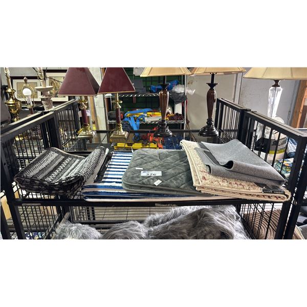 SHELF OF ASSORTED AREA CARPETS & FLOOR MATS