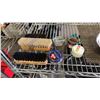 Image 2 : SHOE SHINE BRUSHES, SO POLISH, STAINLESS STEEL COOKWARE, MEASURING CUP, BOX GRATER & 1 PLACEMAT