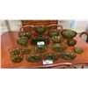 Image 1 : COLLECTION OF VINTAGE GREEN GLASSWARE: PEDESTAL BOWLS, COMPOTES, DESSERT BOWLS & MORE