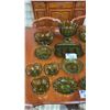 Image 2 : COLLECTION OF VINTAGE GREEN GLASSWARE: PEDESTAL BOWLS, COMPOTES, DESSERT BOWLS & MORE
