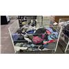 Image 1 : ROLLING METAL WIRE BIN OF ASSORTED CLOTHING *MUST TAKE ALL/BIN INCLUDED*